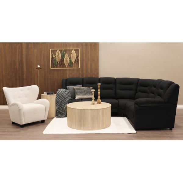 Peking svart hörnsoffa vändbar 2-H-3 / 3-H-2 + Fläckborttagare för möbler Peking svart hörnsoffa vändbar 2-H-3 / 3-H-2 + Fläckborttagare för möbler