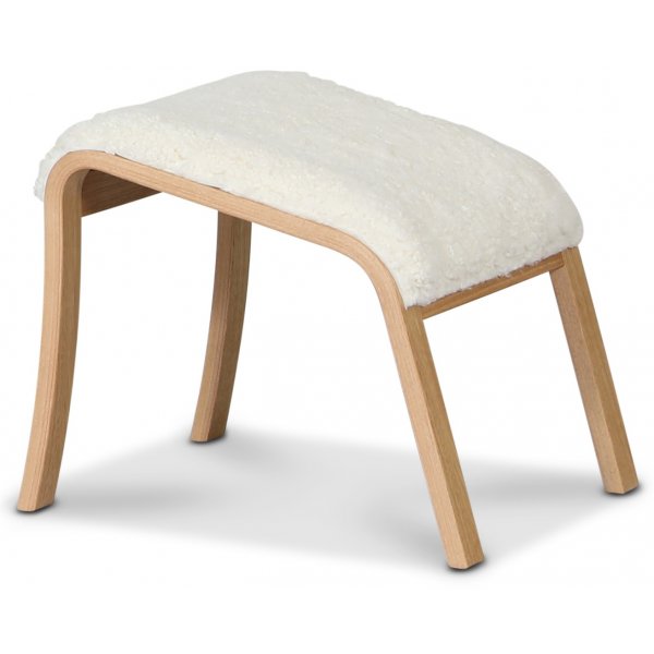 Lammet fotpall i f�rskinn scandinavian moonlight - Oljad ek