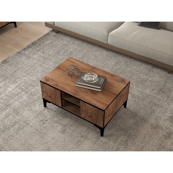 Table basse Cide 90 x 60 cm - Pin/noir Table basse Cide 90 x 60 cm - Pin/noir