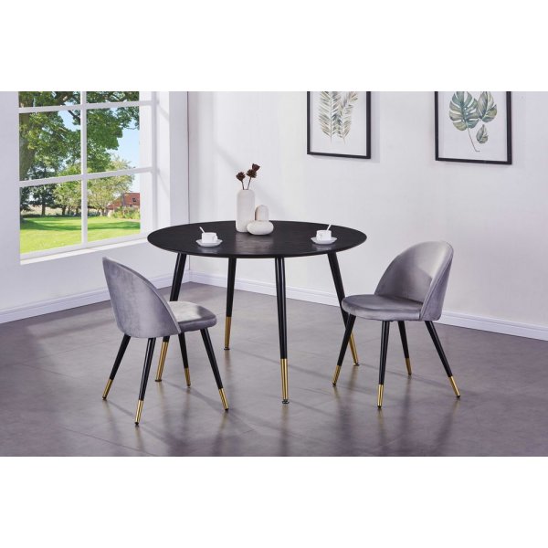 Table à manger Dip ø115 cm - Noir/laiton Table à manger Dip ø115 cm - Noir/laiton