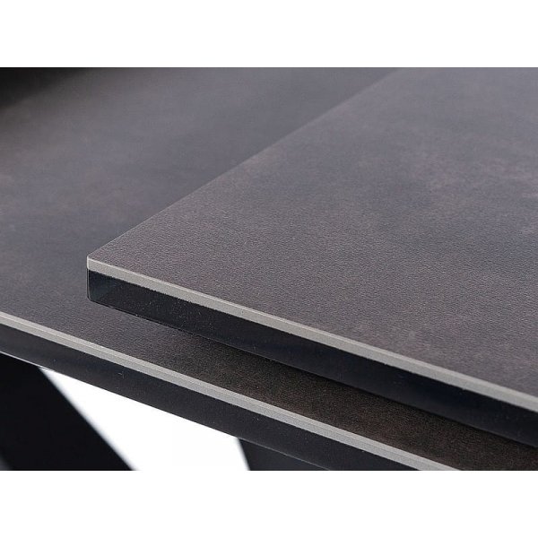 Table à manger Salvadore 120-180 x 80 cm - Gris/noir Table à manger Salvadore 120-180 x 80 cm - Gris/noir