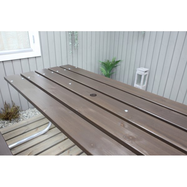 Stabil bänkset med ryggstöd - Brun Stabil bänkset med ryggstöd - Brun