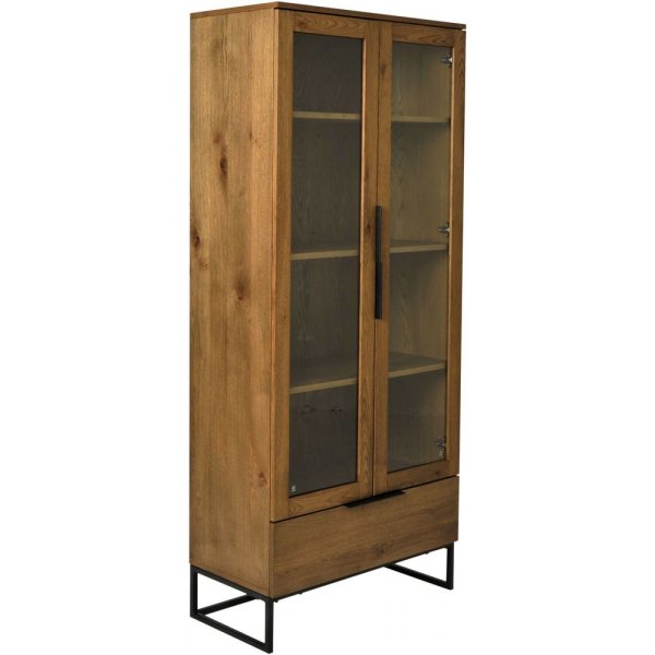 Baxter vitrinskåp - Ekfanér/svart Baxter vitrinskåp - Ekfanér/svart