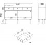Rome dressoir met 2 schuifdeuren en 3 laden - Hickory/wit