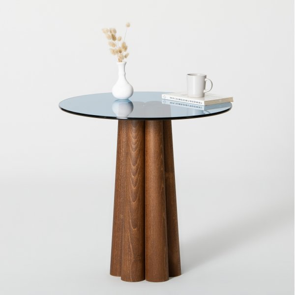 Table basse Thales Ø50 cm - Noyer/bleu Table basse Thales Ø50 cm - Noyer/bleu