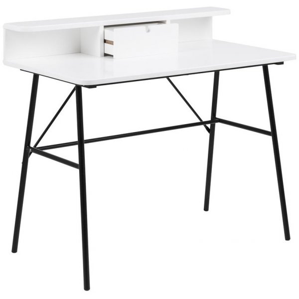 Pascal skrivbord 100x55 cm - Vit/svart Pascal skrivbord 100x55 cm - Vit/svart