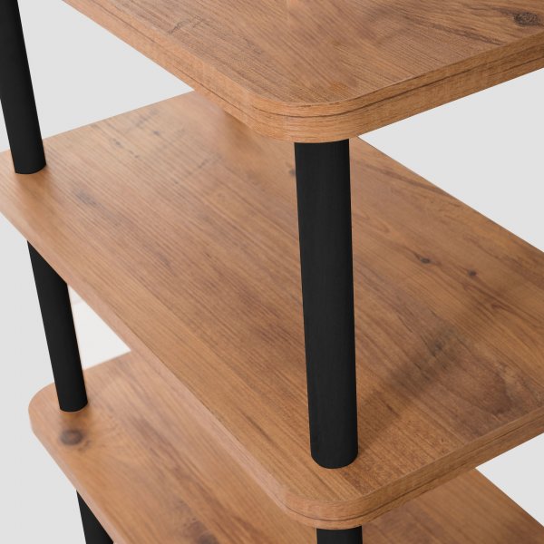 Raca bokhylla - Svart/furu