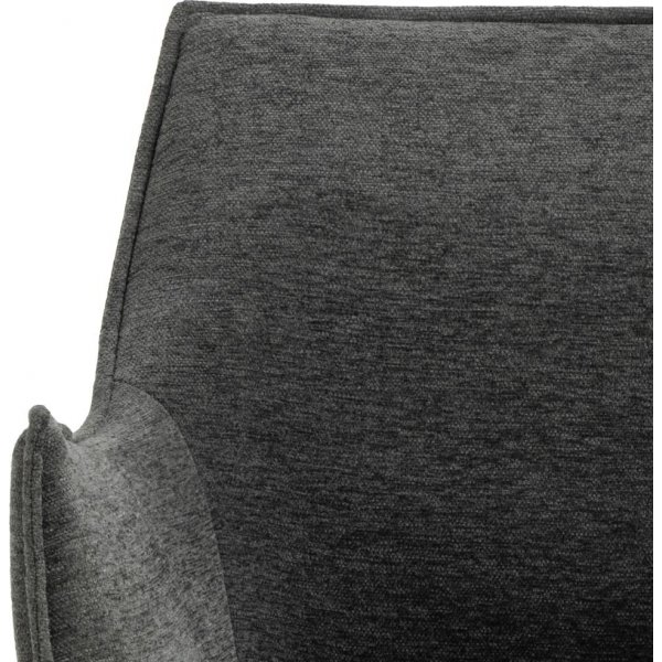 Bonita karmstol - Gr chenille/matt svart