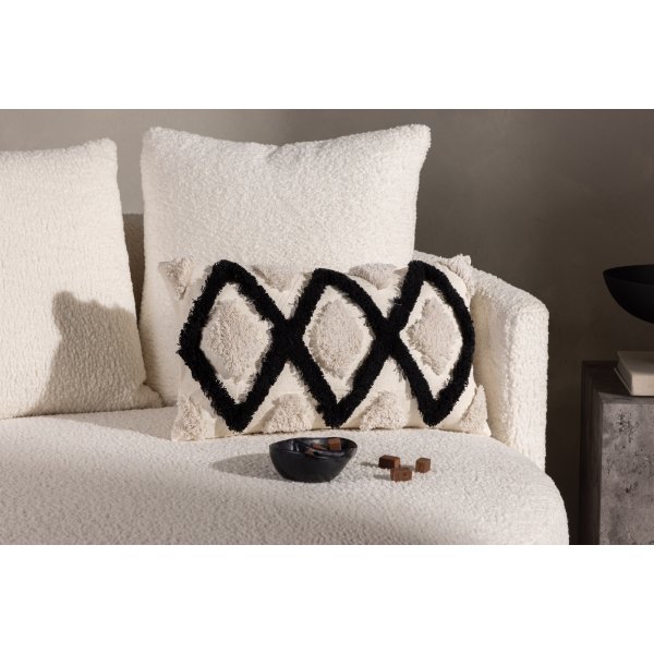Emelie kuddfodral 50 x 30 cm - Svart/vit