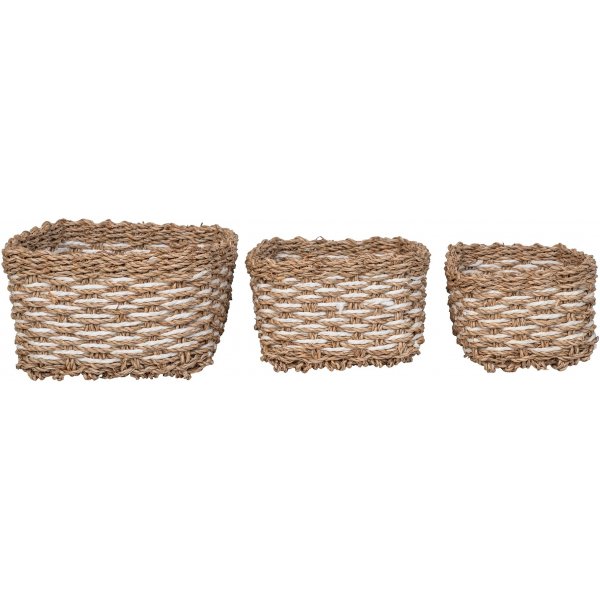 Pala korgar - Sjögräs/Vit Pala korgar - Sjögräs/Vit