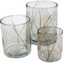 Saga ljuslykta 3-pack, 10 x 12 cm/8 x 10 cm/7 x 8 cm - Glas