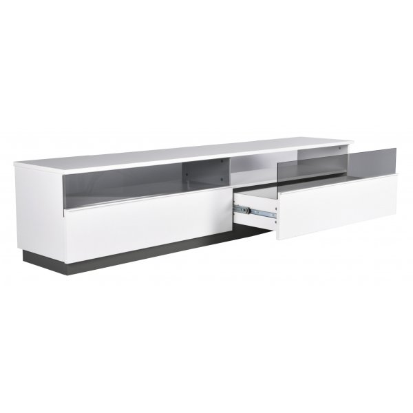 Decibel TV-b�nk 200 med sockel - Vit H�gblank