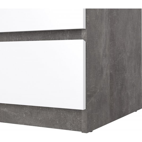 Naia ladekast met 3 lades - Beton/wit Naia ladekast met 3 lades - Beton/wit