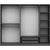 Armoire Cikani avec porte vitre, 225x52x210 cm - Anthracite/fume