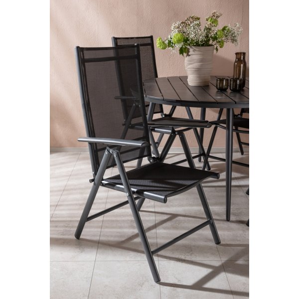 Break utematgrupp med 4 st Break stolar - Svart Break utematgrupp med 4 st Break stolar - Svart