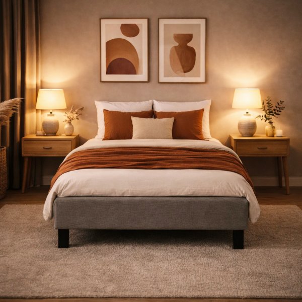 Komplett s�ng 120x200 cm gr� - Enkels�ng med b�ddmadrass och s�ngben