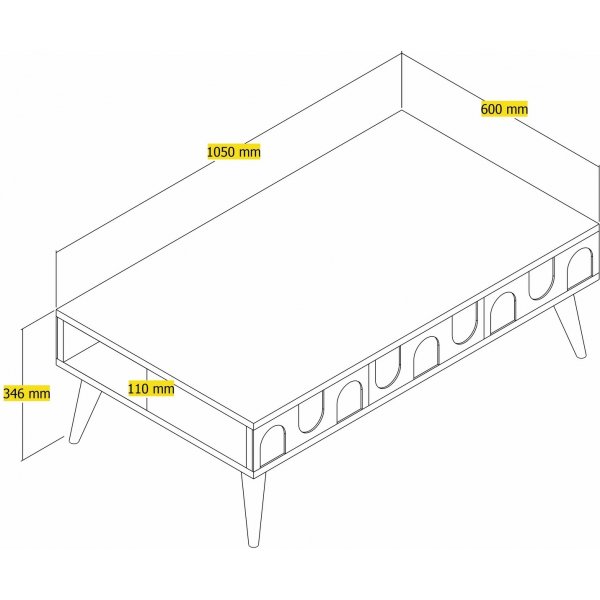 Table basse Lyon 105 x 60 cm - Crème/noyer Table basse Lyon 105 x 60 cm - Crème/noyer