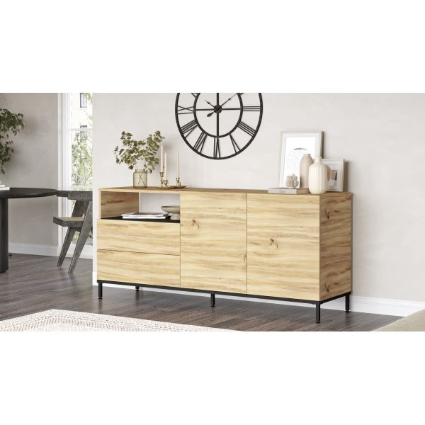 Luvio dressoir 32 - Eiken/zwart Luvio dressoir 32 - Eiken/zwart