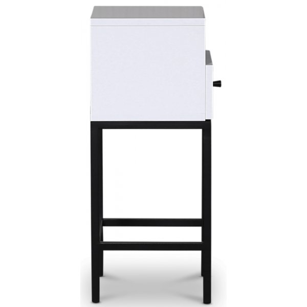 Stilo V.2 sängbord med låda Vit / Svart Stilo V.2 sängbord med låda Vit / Svart