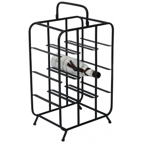 Cartier vinstll med plats fr 9 st flaskor - Svart metall