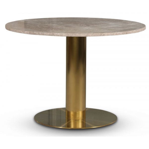 Empire matbord 105 cm - Empradore marmor / Borstad mssing