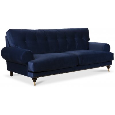 Andrew Deco 3-sits soffa - Mörkblå (sammet)