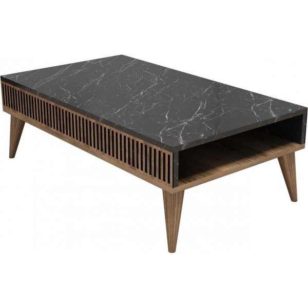 Milan soffbord 105 x 60 cm - Valnöt/svart Milan soffbord 105 x 60 cm - Valnöt/svart