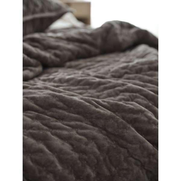 Cia verkast enkel 180 x 260 cm - Mrkbrun sammet