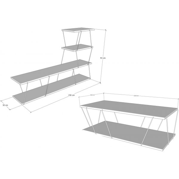 Basak möbelset - Furu/svart Basak möbelset - Furu/svart