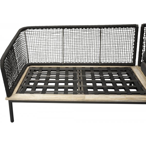 Groupe de salon Andorra - Noir/acacia Groupe de salon Andorra - Noir/acacia