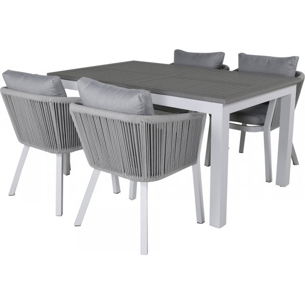 Albany utematgrupp med 4 st Virya stolar - Gr�/Vit