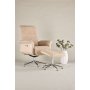 Ftlj med fotpall - Beige / Whitewash
