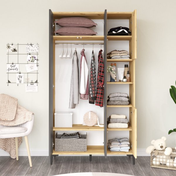 Aristo garderob - Felt/antracit