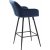 Tabouret de bar Carina en velours bleu hauteur d'assise 67 cm