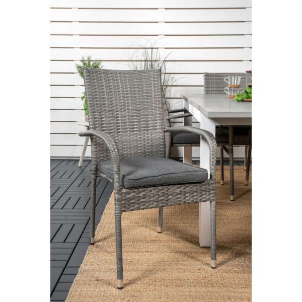 Albany utematgrupp med 6 st Anna stolar - Grå/Vit Albany utematgrupp med 6 st Anna stolar - Grå/Vit