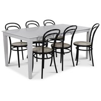 Mellby matgrupp 180 cm bord med 6 st Thonet matstolar Mellby matgrupp 180 cm bord med 6 st Thonet matstolar