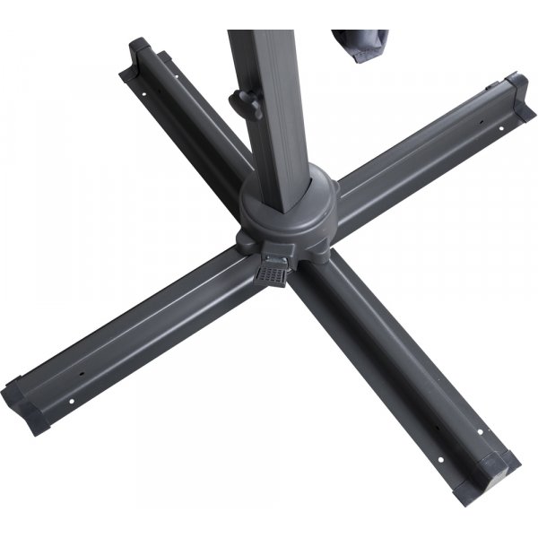 Leeds stllbar parasoll 300 cm - Svart/Mrkgr