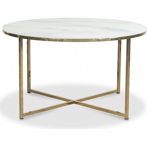 Palasso soffbord 80 cm diameter - Mssing / Ljus marmorering