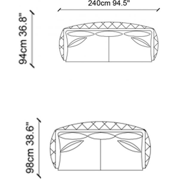 Queen 3-sits soffa - Svart Queen 3-sits soffa - Svart