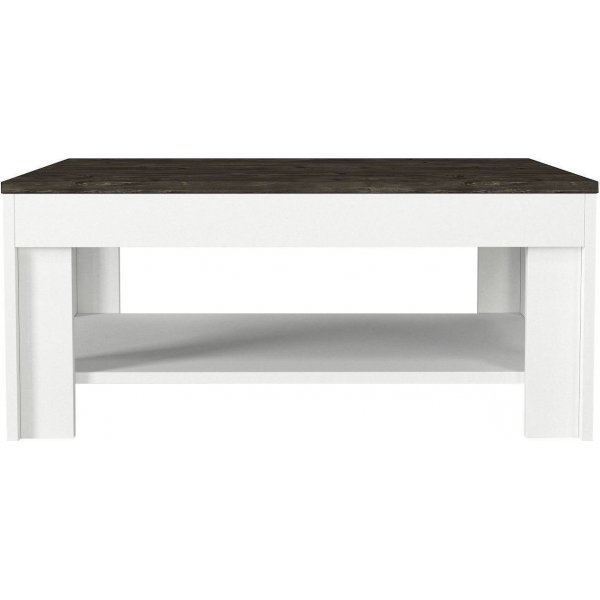 Done soffbord 90 x 60 cm - Vit/mörkbrun Done soffbord 90 x 60 cm - Vit/mörkbrun