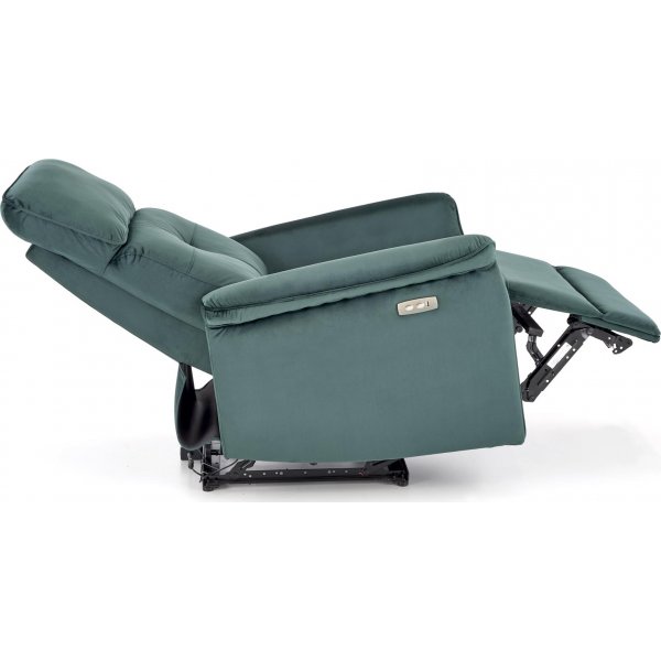 Fauteuil inclinable électrique Semir avec USB - Velours vert Fauteuil inclinable électrique Semir avec USB - Velours vert
