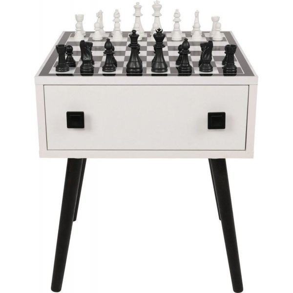 Chesso schaaktafel 50 x 50 cm - Wit/zwart Chesso schaaktafel 50 x 50 cm - Wit/zwart