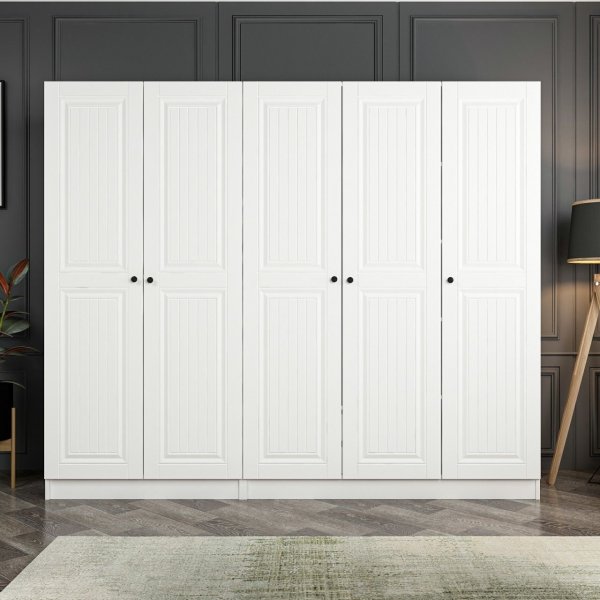 Armoire Capeto 225x52x190 cm - Blanc