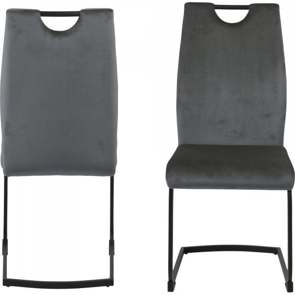 Chaise de salle à manger en laine - Gris Chaise de salle à manger en laine - Gris