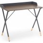 Lachlan skrivbord 90 x 50 cm - Valnt/Svart/Mssing