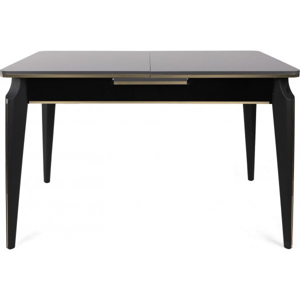 Table à manger Estrela 120-180 x 79 cm - Anthracite/or/noir Table à manger Estrela 120-180 x 79 cm - Anthracite/or/noir
