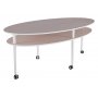 Casper soffbord ellips 140 x 70 cm - Vit / ljus ek + Textilrengring fr mbler