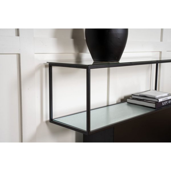 Table console Agns 130 x 35 cm - Noir/verre