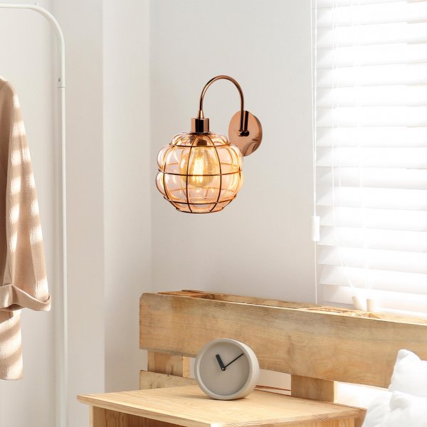 Saffraan wandlamp 401-A - Koper