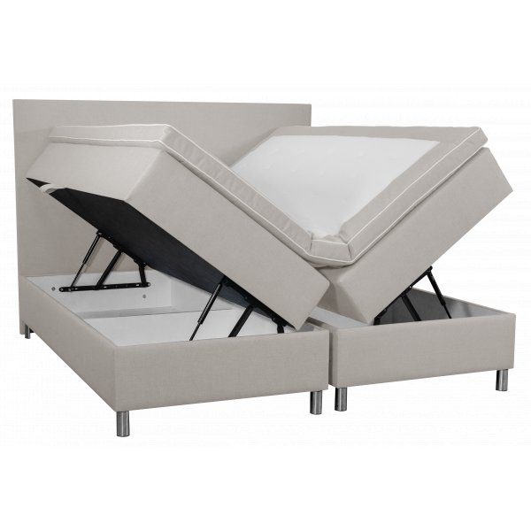 Sng med frvaring / Boxbed - 160x200 cm - Beige